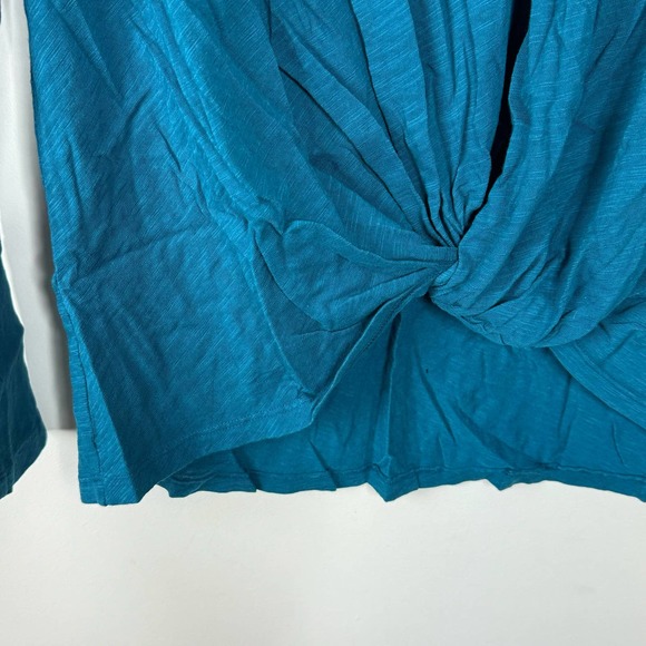 Bobi Mystic Blue V-Neck Knot Front Top NWT Size Small - Picture 3 of 7